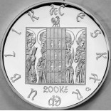 Stříbrná pamětní mince 200 Kč Orloj